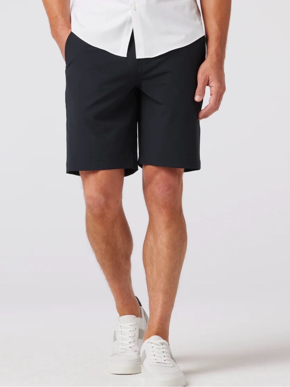 Mizzen Main Helmsman Black Flat Front Performance Shorts 9 inch Inseam